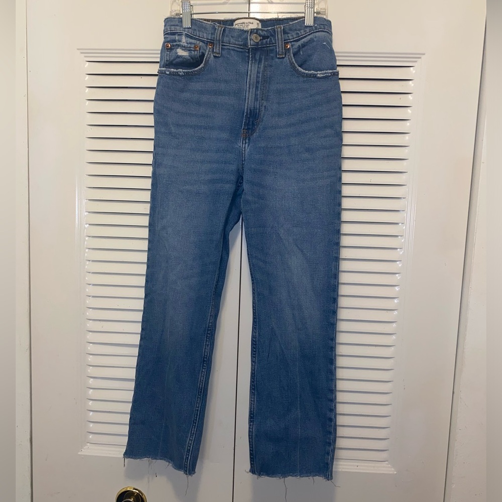 Abercrombie & Fitch Ankle Straight Ultra High Rise Denim Blue Jeans 26/2R